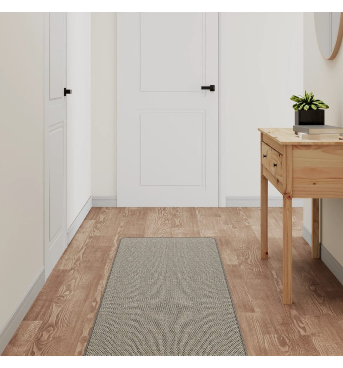 Tapis de couloir aspect sisal taupe 50x250 cm | Mobilier & Déco