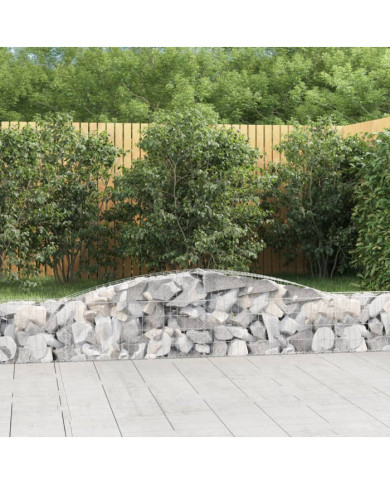 Paniers à gabions arqués 7 pcs 400x30x40/60 cm Fer galvanisé | Mobilier & Déco