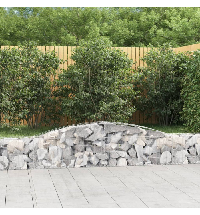Paniers à gabions arqués 7 pcs 400x30x40/60 cm Fer galvanisé | Mobilier & Déco