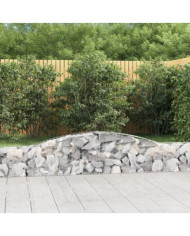 Paniers à gabions arqués 7 pcs 400x30x40/60 cm Fer galvanisé | Mobilier & Déco