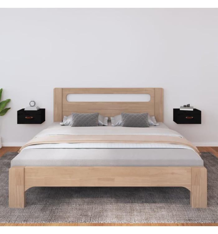 Tables de chevet murales 2 pcs Noir 40x29,5x22 cm | Mobilier & Déco