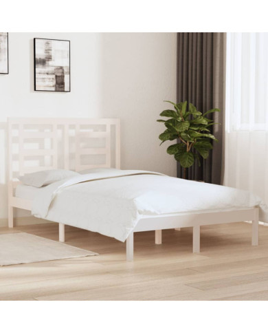 Cadre de lit sans matelas blanc 120x200 cm bois de pin massif | Mobilier & Déco