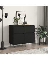 Buffets 2 pcs noir 40x35x70 cm bois d’ingénierie | Mobilier & Déco