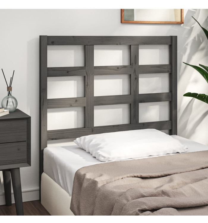 Tête de lit Gris 105,5x4x100 cm Bois massif de pin | Mobilier & Déco