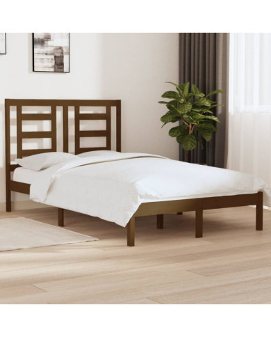 Cadre de lit sans matelas marron miel 120x200 cm pin massif | Mobilier & Déco