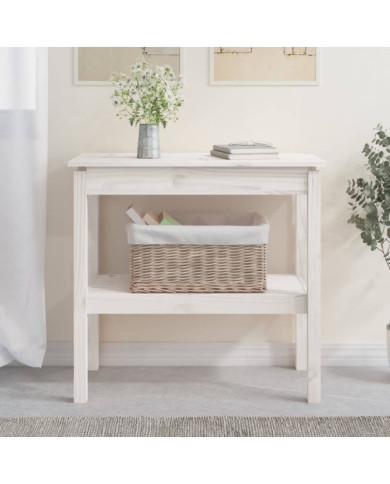 Table console Blanc 80x40x75 cm Bois de pin solide | Mobilier & Déco