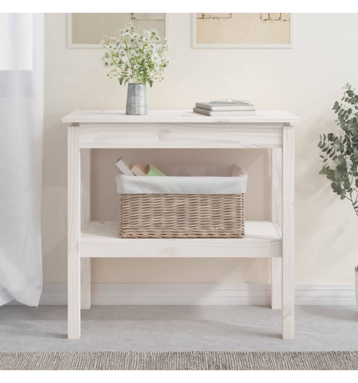 Table console Blanc 80x40x75 cm Bois de pin solide | Mobilier & Déco