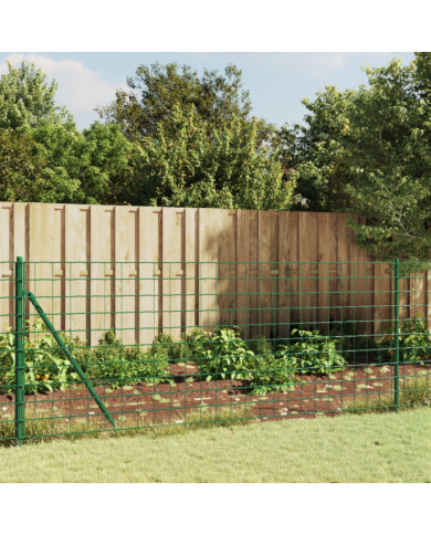 Clôture en treillis métallique vert 1x10 m acier galvanisé | Mobilier & Déco