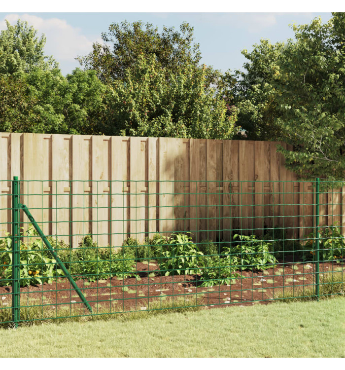 Clôture en treillis métallique vert 1x10 m acier galvanisé | Mobilier & Déco