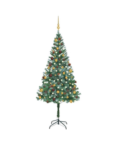 Arbre de Noël artificiel pré-éclairé/boules pommes de pin 180cm | Mobilier & Déco