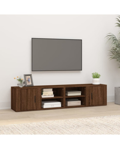 Meubles TV 2 pcs Chêne marron 80x31,5x36 cm Bois d'ingénierie | Mobilier & Déco