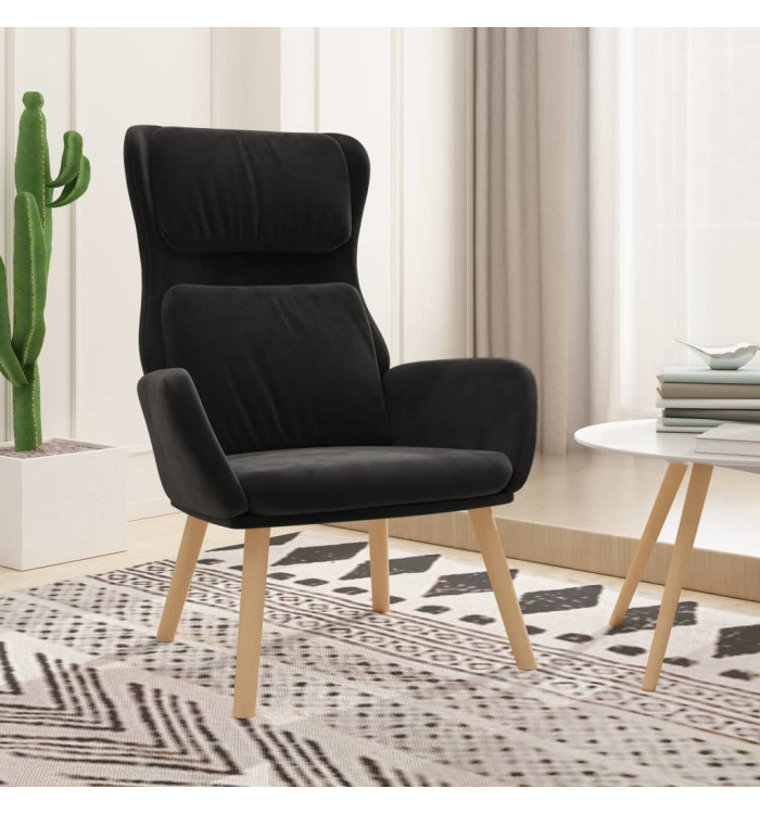 Chaise de relaxation Noir Velours | Mobilier & Déco