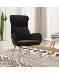 Chaise de relaxation Noir Velours | Mobilier & Déco