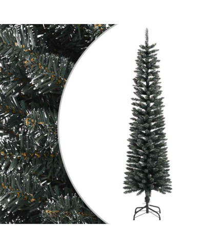 Sapin de Noël artificiel mince avec support Vert 180 cm PVC | Mobilier & Déco