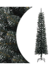 Sapin de Noël artificiel mince avec support Vert 180 cm PVC | Mobilier & Déco