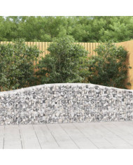 Paniers à gabions arqués 6 pcs 400x50x60/80 cm Fer galvanisé | Mobilier & Déco