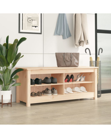 Banc à chaussures 110x38x45,5 cm Bois de pin massif | Mobilier & Déco