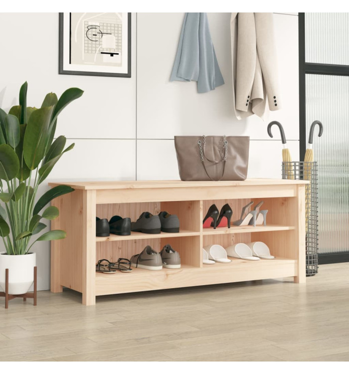 Banc à chaussures 110x38x45,5 cm Bois de pin massif | Mobilier & Déco