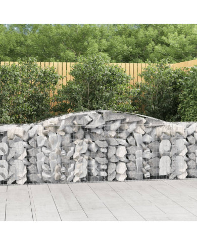 Paniers à gabions arqués 8 pcs 400x50x80/100 cm Fer galvanisé | Mobilier & Déco