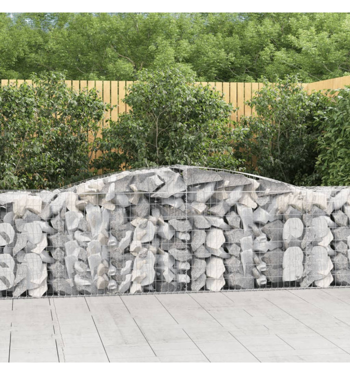Paniers à gabions arqués 8 pcs 400x50x80/100 cm Fer galvanisé | Mobilier & Déco