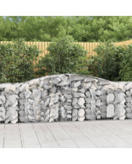 Paniers à gabions arqués 8 pcs 400x50x80/100 cm Fer galvanisé | Mobilier & Déco