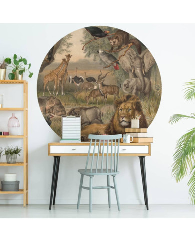 WallArt Papier peint cercle Animals of Africa 142,5 cm | Mobilier & Déco