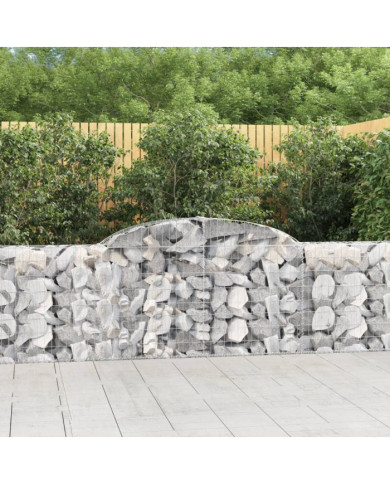 Paniers à gabions arqués 8 pcs 300x30x80/100 cm fer galvanisé | Mobilier & Déco