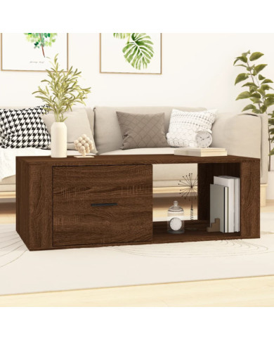 Table basse Chêne marron 100x50,5x35 cm Bois d'ingénierie | Mobilier & Déco