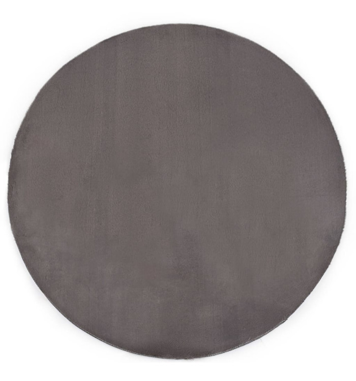 Tapis 160 cm Fausse fourrure de lapin Gris foncé | Mobilier & Déco