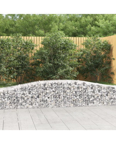 Paniers à gabions arqués 5 pcs 400x50x40/60 cm Fer galvanisé | Mobilier & Déco