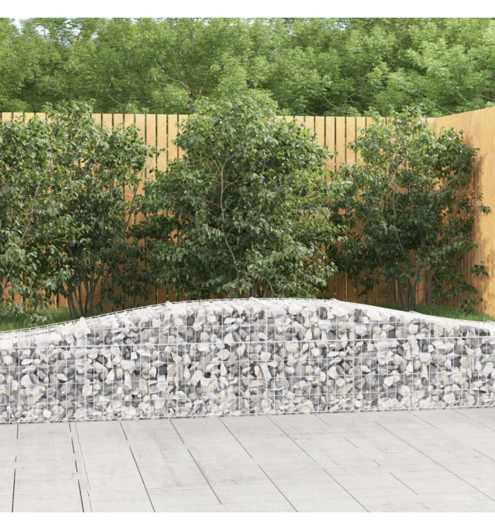 Paniers à gabions arqués 5 pcs 400x50x40/60 cm Fer galvanisé | Mobilier & Déco