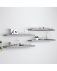 Étagères murales flottantes 4 pcs gris 90x23,5x3,8 cm MDF | Mobilier & Déco