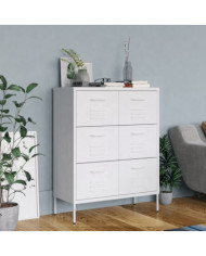 Armoire à tiroirs Blanc 80x35x101,5 cm Acier | Mobilier & Déco