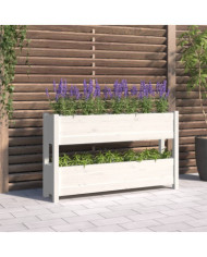 Jardinière Blanc 112x25x66 cm Bois massif de pin | Mobilier & Déco