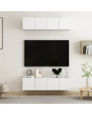 Meubles TV 4 pcs Blanc 60x30x30 cm Aggloméré | Mobilier & Déco