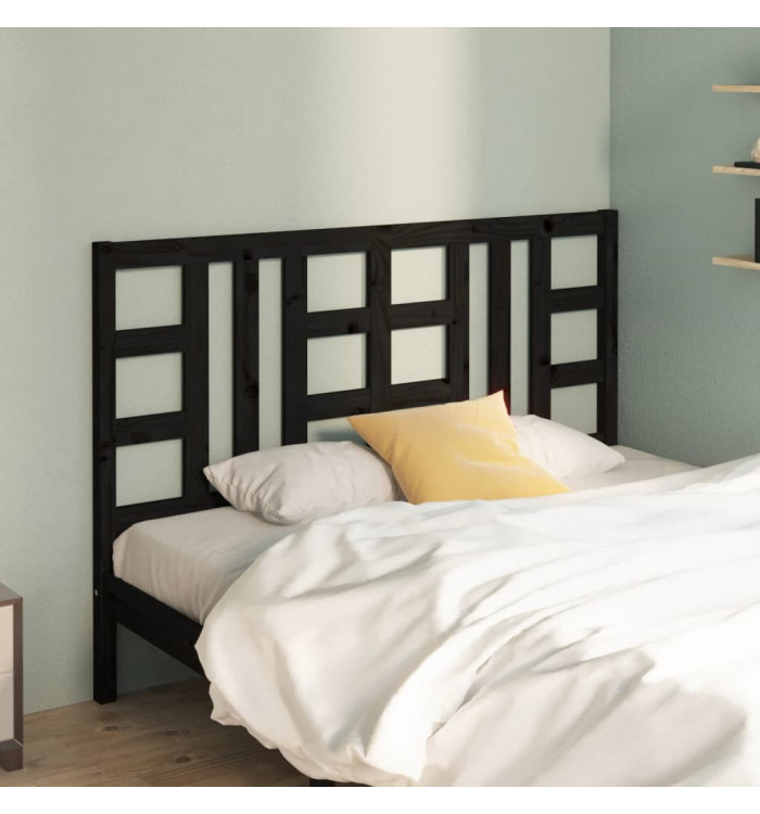 Tête de lit Noir 166x4x100 cm Bois massif de pin | Mobilier & Déco