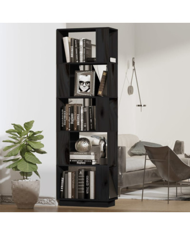 Bibliothèque/Séparateur de pièce Noir 51x25x163,5 cm Pin solide | Mobilier & Déco