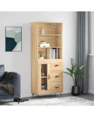 Buffet haut Chêne sonoma 69,5x34x180 cm Bois d'ingénierie | Mobilier & Déco
