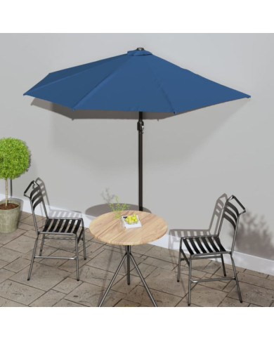Parasol de balcon avec mât en aluminium Bleu 270x144x222cm Demi | Mobilier & Déco