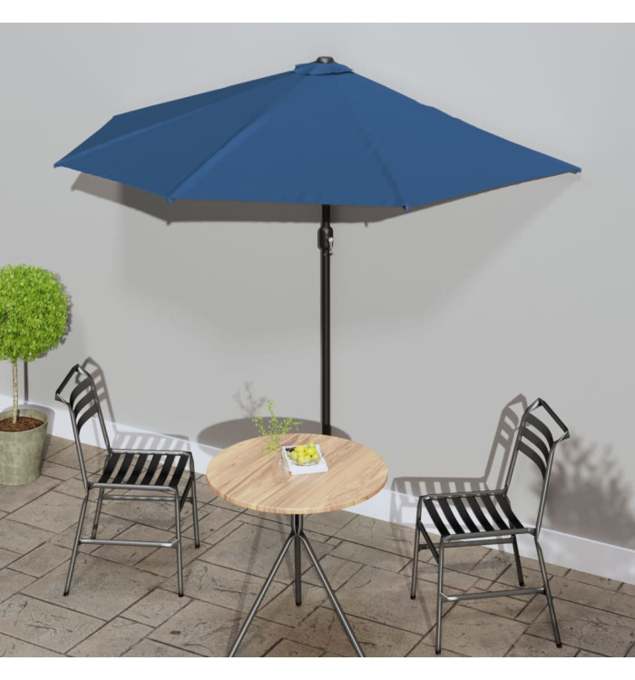 Parasol de balcon avec mât en aluminium Bleu 270x144x222cm Demi | Mobilier & Déco