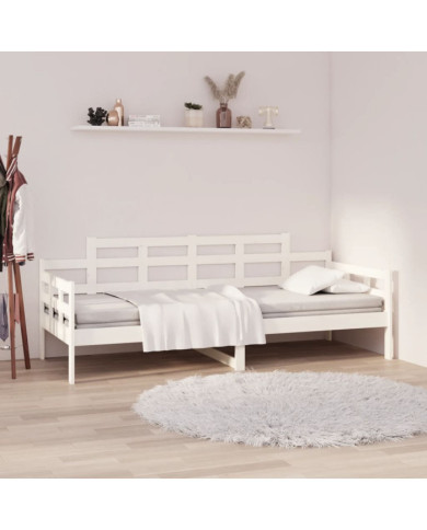 Lit de jour sans matelas blanc bois de pin massif 90x200 cm | Mobilier & Déco