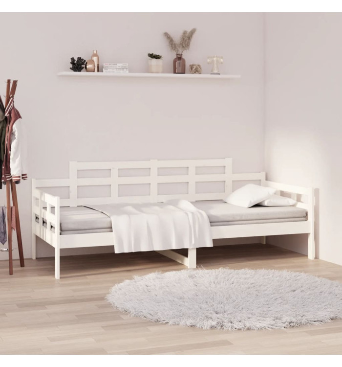 Lit de jour sans matelas blanc bois de pin massif 90x200 cm | Mobilier & Déco