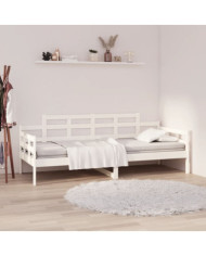 Lit de jour sans matelas blanc bois de pin massif 90x200 cm | Mobilier & Déco