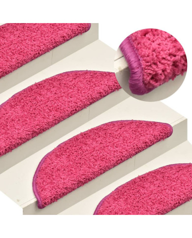 Tapis de marches d'escalier 15 pcs Rose 56x17x3 cm | Mobilier & Déco