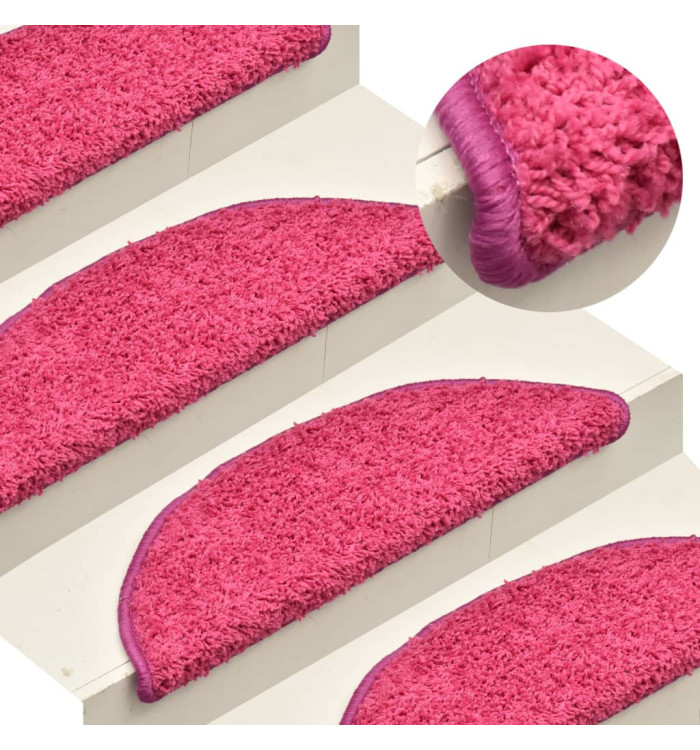 Tapis de marches d'escalier 15 pcs Rose 56x17x3 cm | Mobilier & Déco
