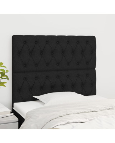 Têtes de lit 2 pcs Noir 90x7x78/88 cm Tissu | Mobilier & Déco