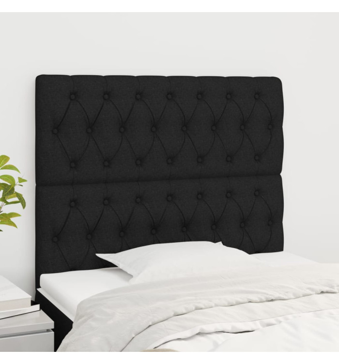 Têtes de lit 2 pcs Noir 90x7x78/88 cm Tissu | Mobilier & Déco