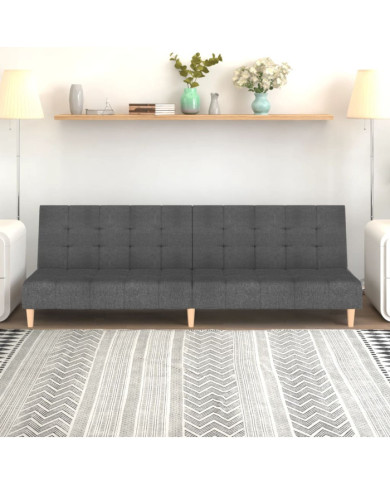 Canapé-lit à 2 places Gris clair Tissu | Mobilier & Déco
