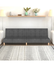 Canapé-lit à 2 places Gris clair Tissu | Mobilier & Déco
