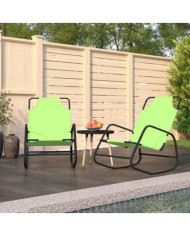 Chaises longues à bascule lot de 2 vert acier et textilène | Mobilier & Déco
